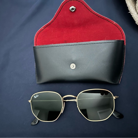 Ray-Ban Gold Frame Sunglasses with Dark Lenses